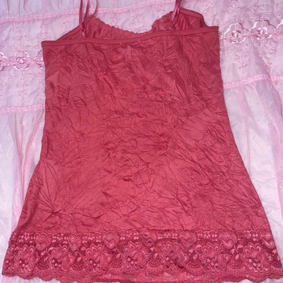 Hot pink y2k, mcbling, trashy, lace cami - Picture 2 of 5